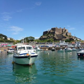 Harbour in front of Gorey castle