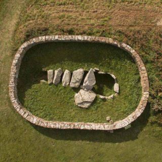 Aerial shot of a dolmen