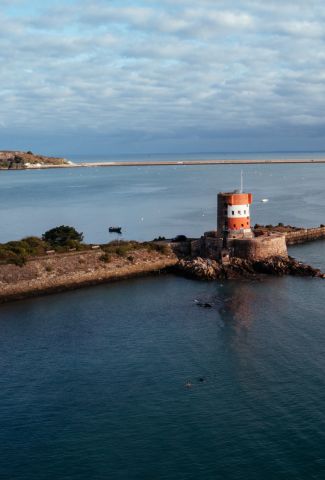 Historic round tower at Archirondel Bay Jersey