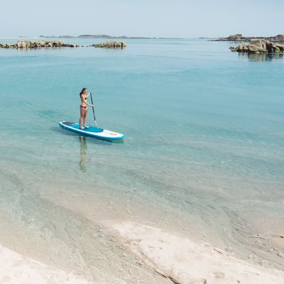 paddleboarding at The Minquiers