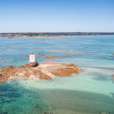 Historic tower in the middle of the sea
