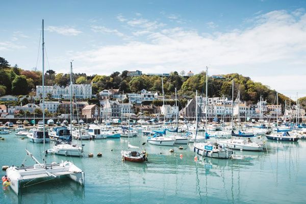 Boats in the habrour at St. Aubins village, Jersey
