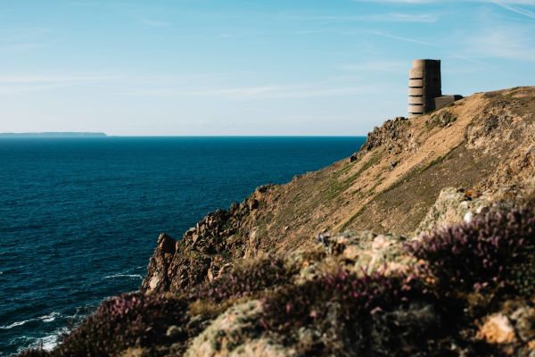 A bunker overlooking the north coast cliffs of Jersey