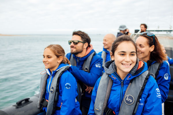 A family enjoying a RIB trip in Jersey