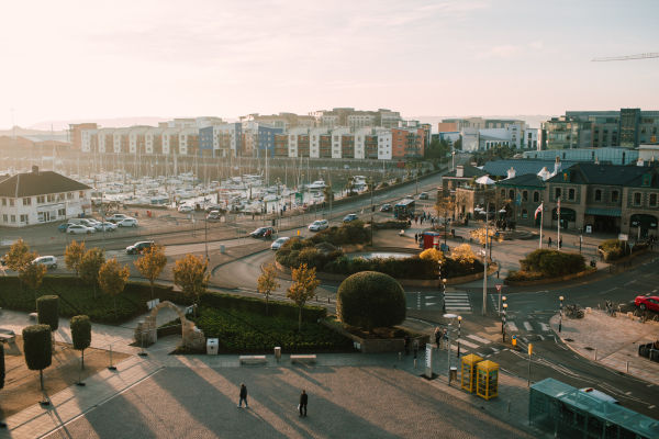 A view of St. Helier and the marina