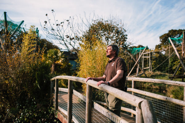 A keeper at Jersey zoo