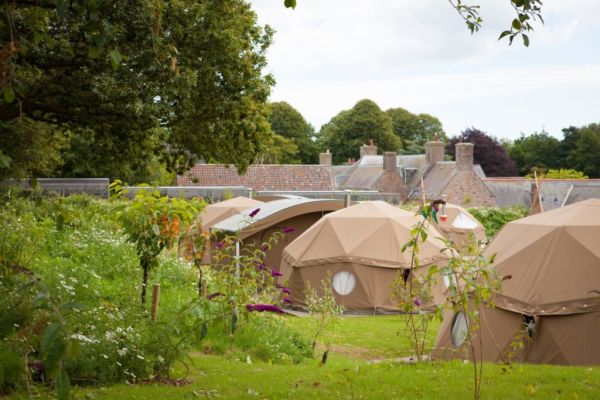 Glamping pods at Jersey Zoo