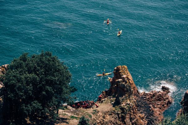 Kayakers in the sea around Beauport