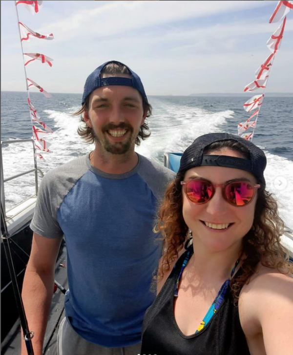 Gabby and Leyton on boat