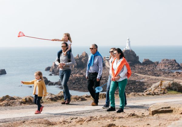 family walking at Corbiere
