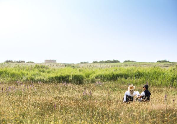 Couple embracing nature at its finest in St. Ouen