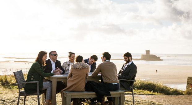 Group of people have a business meeting in Jersey